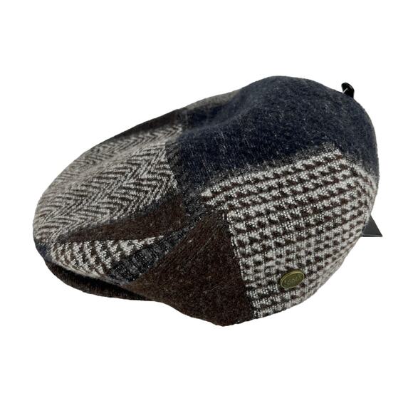 Epoch Hat American Classic Patchwork Ivy Brown Gray Large Wool New - Picture 2 of 12